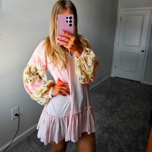 Free people pink tunic top dress sz Small